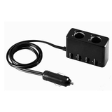 Dual Car 12v Outlet with 4 USB all Gadget Charger - Apalipapa