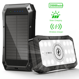 Sun Chaser Solar Powered Wireless Phone Charger 20,000 mAh With LED Flood Light - Apalipapa