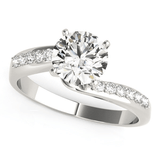 14k White Gold Bypass Round Pronged Diamond Engagement Ring (1 5/8 cttw) - Apalipapa