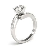 14k White Gold Bypass Round Pronged Diamond Engagement Ring (1 5/8 cttw) - Apalipapa