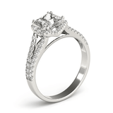 14k White Gold Princes Cut Halo Split Shank Diamond Engagement Ring (2 cttw) - Apalipapa