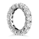 14k White Gold Round Diamond Decorated Eternity Ring - Apalipapa