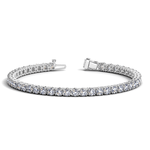 14k White Gold Round Diamond Tennis Bracelet (10 cttw) - Apalipapa