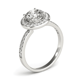 14k White Gold Round Halo Diamond Engagement Ring (1 1/2 cttw) - Apalipapa