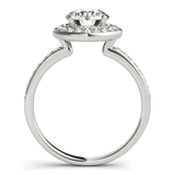 14k White Gold Round Halo Diamond Engagement Ring (1 1/2 cttw) - Apalipapa