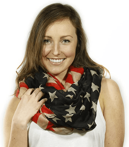 Vintage Inspired American Flag Infinity Scarf - Apalipapa