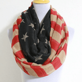 Vintage Inspired American Flag Infinity Scarf - Apalipapa