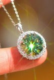 10 Carat Moissanite Pendant Platinum-Plated Necklace