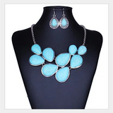 Turquoise Earth Necklace and Earrings Set