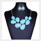 Turquoise Earth Necklace and Earrings Set - Apalipapa