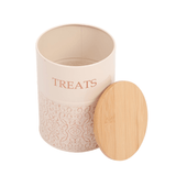 Country Living White Swan Dog Treat Containers - Set of 2 Carbon Steel Jars with Bamboo Lids - Stylish Storage for Your Furry Friend's Treats - Apalipapa