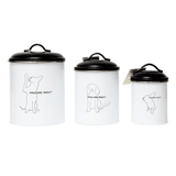 Country Living 3-Piece Black and White Pet Treat Storage Set - Apalipapa