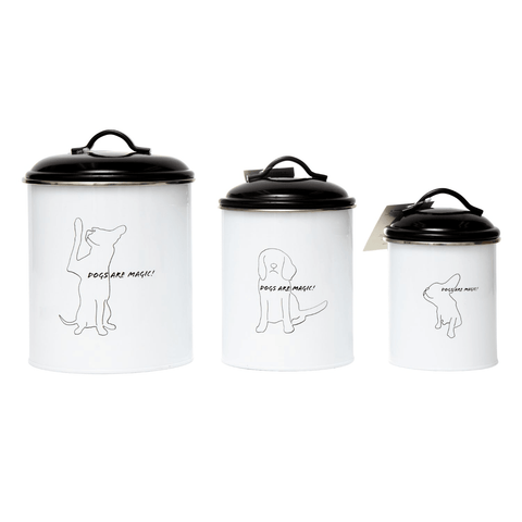 Country Living 3-Piece Black and White Pet Treat Storage Set - Apalipapa