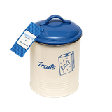 Country Living Set of 3 French Blue & Cream Pet Treat Storage Canisters - Apalipapa