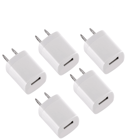 5-Pack 1A USB Power Adapter AC Wall Charger - Apalipapa