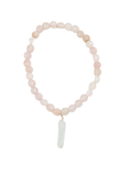 Faceted Rose Quartz Bracelet with White Titanium Quartz in Gold - Apalipapa