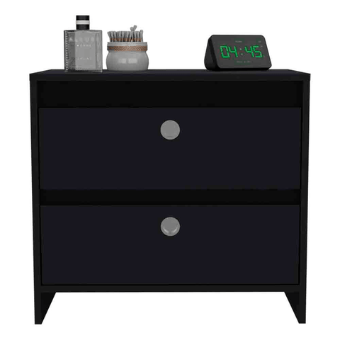 Nightstand Dreams, Two Drawers, Black Wengue Finish - Apalipapa