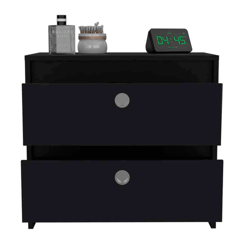 Nightstand Dreams, Two Drawers, Black Wengue Finish - Apalipapa