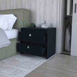 Nightstand Dreams, Two Drawers, Black Wengue Finish - Apalipapa