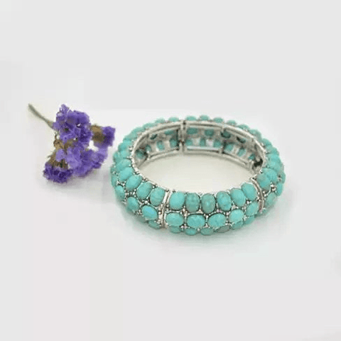 Blue Bella The Turquoise Sophistication Stretch Bracelet - Apalipapa