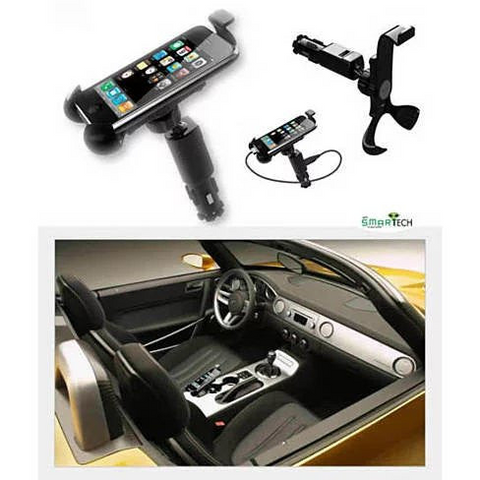 Universal Smartphone Stand with Car Charger Built in