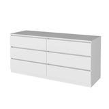 6 Drawer Double Dresser Tronx, Superior Top, White Finish - Apalipapa