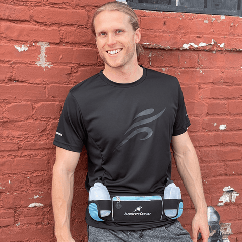 Running Hydration Belt Waist Bag with Water-Resistant Pockets and 2 Water Bottles for Outdoor Sports - Apalipapa