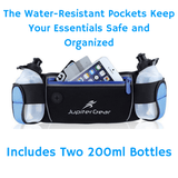 Running Hydration Belt Waist Bag with Water-Resistant Pockets and 2 Water Bottles for Outdoor Sports - Apalipapa