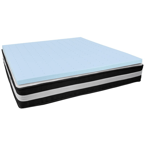 Capri Comfortable Sleep King 12 Inch CertiPUR-US Certified Foam Pocket Spring Mattress & 3 inch Gel Memory Foam Topper Bundle - Apalipapa