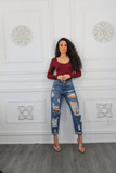 Destroyed and Ripped Maxed Out Boyfriend Jeans - Apalipapa