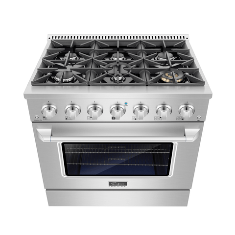 Empava 36GR08 36 In. Pro-Style Slide-In Single Oven Gas Range - Apalipapa