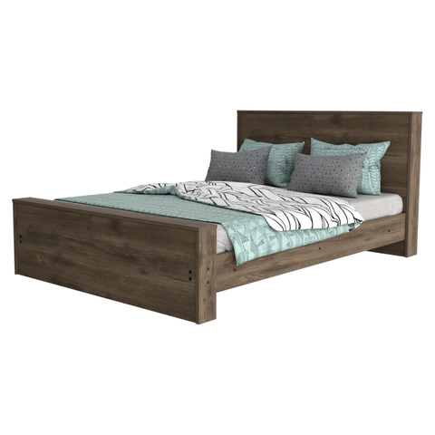 Full Size Bed Base Forum, Frame, Dark Brown Finish - Apalipapa