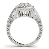 Halo Set Diamond Engagement Ring in 14k White Gold (1 5/8 cttw) - Apalipapa