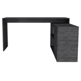 L-Shaped Desk Desti, Single Door Cabinet, Smokey Oak Finish - Apalipapa
