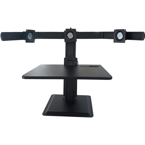 Lorell Deluxe Light-Touch 3-Monitor Desk Riser - Up to 32" Screen Support - 35" Height x 26" Width x 27.3" Depth - Desk - Black - Apalipapa