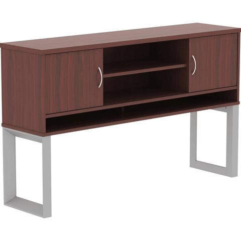 Lorell Relevance Series Mahogany Laminate Office Furniture Hutch - 59" x 15" x 36" - 3 Shelve(s) - Finish: Mahogany, Laminate - Apalipapa