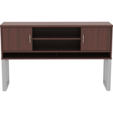 Lorell Relevance Series Mahogany Laminate Office Furniture Hutch - 59" x 15" x 36" - 3 Shelve(s) - Finish: Mahogany, Laminate - Apalipapa