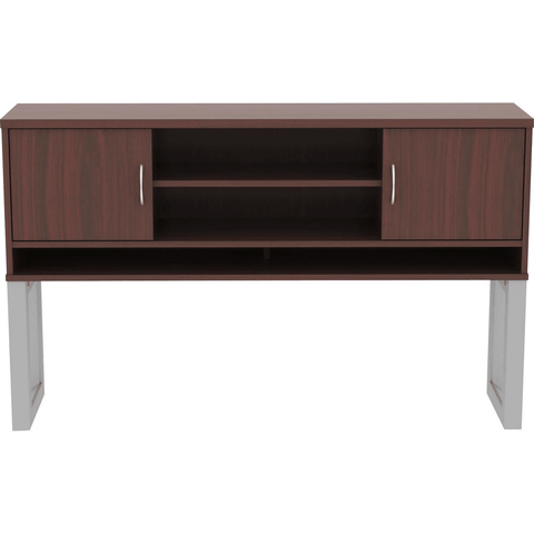 Lorell Relevance Series Mahogany Laminate Office Furniture Hutch - 59" x 15" x 36" - 3 Shelve(s) - Finish: Mahogany, Laminate - Apalipapa