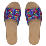 Midnight in the Tropics, Women's Nappa Leather Sliders - Apalipapa