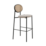 Modern Wicker Bar Stool With Black Steel Frame, Set of 2 - Apalipapa