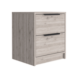 Nightstand Cervants, Two Drawers, Metal Handle, Light Gray Finish - Apalipapa