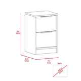 Nightstand Cervants, Two Drawers, Metal Handle, Smokey Oak / White Finish - Apalipapa