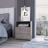 Omaha Nightstand, Single Door Cabinet, Metal Handle, One Shelf, Superior Top - Apalipapa