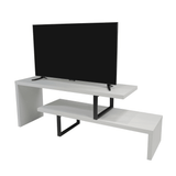 Orford Mid-Century Modern TV Stand with MDF Shelves and Powder Coated Iron Legs - Apalipapa