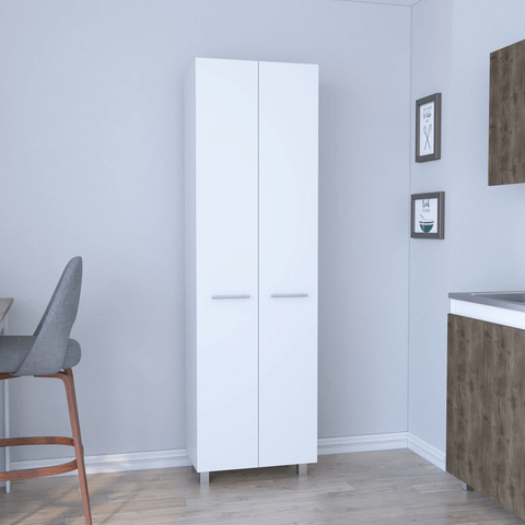 Pantry Cabinet Phoenix, Five Interior Shelves, White Finish - Apalipapa