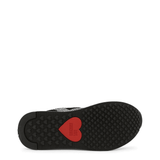 Rhinestone Heart Sneakers - Black - Apalipapa