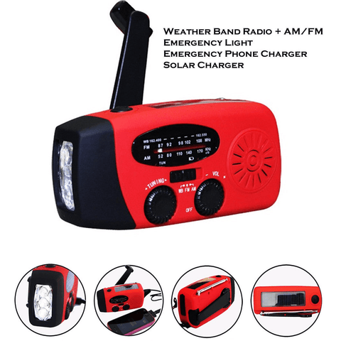 Storm Safe Emergency AM/FM/NOAA Weather Band Radio With Solar Flash Light And Built-in Phone Charger - Apalipapa