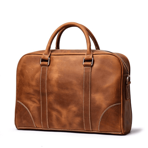 The Bjorn Leather Laptop Bag | Vintage Leather Briefcase - Apalipapa