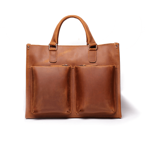 The Dagmar Leather Briefcase | Vintage Leather Messenger Bag - Apalipapa