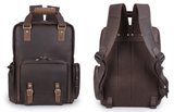 The Gaetano | Large Leather Backpack Camera Bag with Tripod Holder - Apalipapa